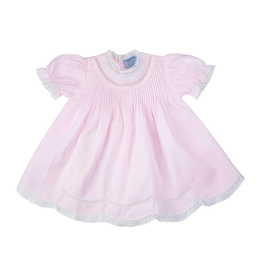 Feltman Brothers Pink Lace Trim Embroidered Slip Dress