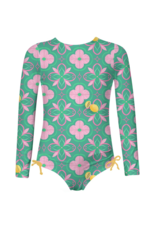 Pepita & Me Jess Azulejo Verdo Rashguard One Piece Swim