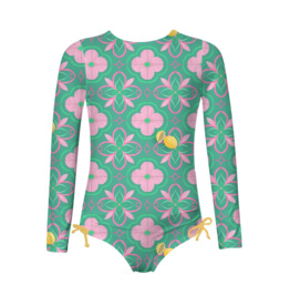 Pepita & Me Jess Azulejo Verdo Rashguard One Piece Swim