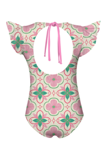 Pepita & Me Dayana Azulejo Flutter Sleeve One Piece