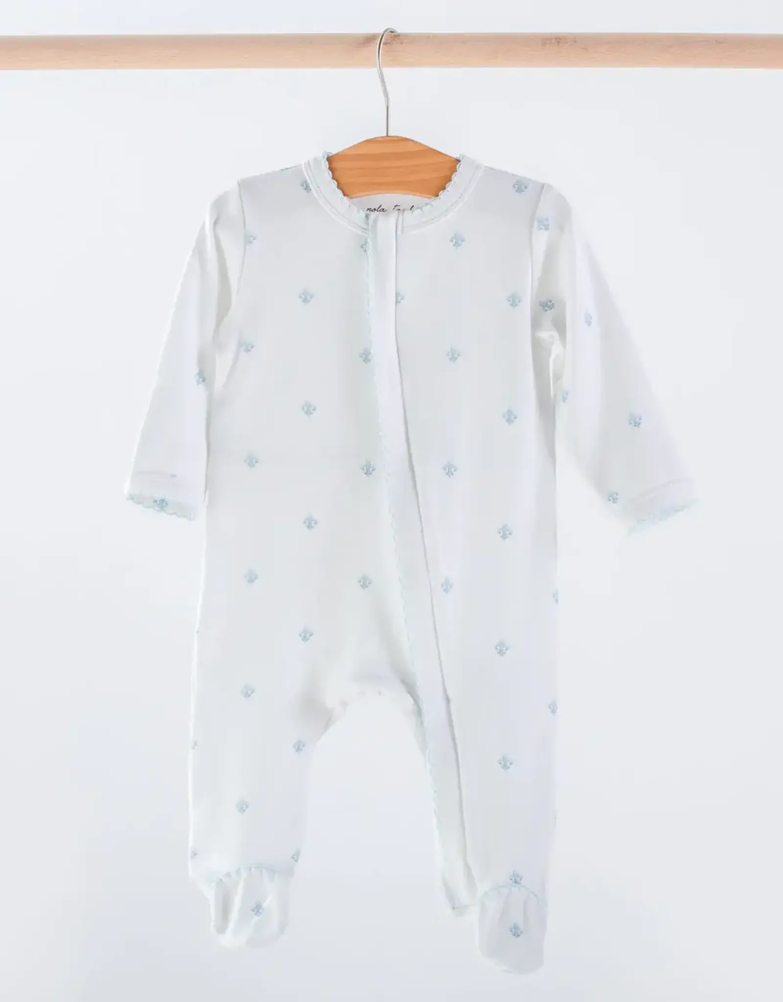 Nola Tawk Blue Fleur De Lis Organic Cotton Zip Pajama