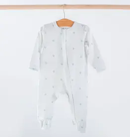 Nola Tawk Blue Fleur De Lis Organic Cotton Zip Pajama