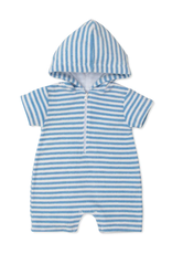 Kissy Kissy Light Blue Stripe Cabana Terry Romper