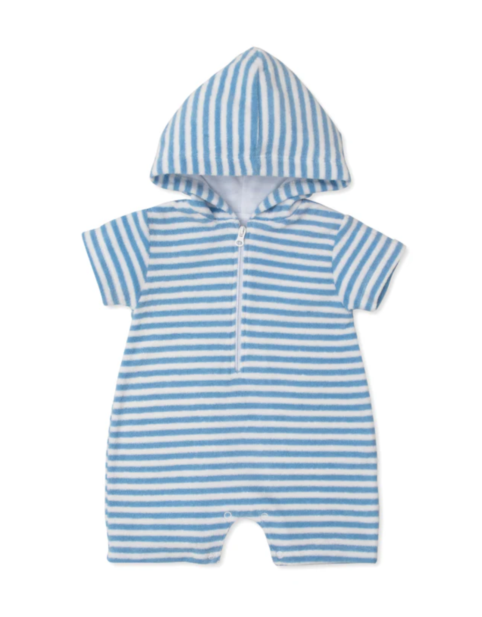 Kissy Kissy Light Blue Stripe Cabana Terry Romper