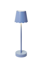 Two's Company Blue LED Table Lamp with Scallop Shade
