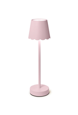 Two's Company Pink LED Table Lamp with Scallop Shade