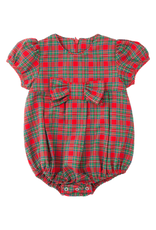 Sage and Lilly Red/Green Plaid Bow Bubble