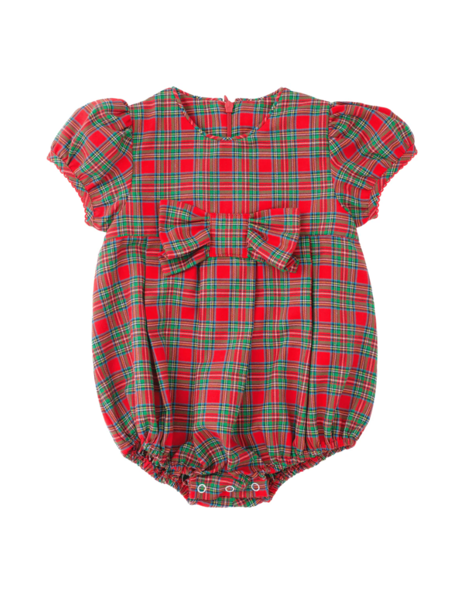 Sage and Lilly Red/Green Plaid Bow Bubble