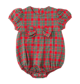 Sage and Lilly Red/Green Plaid Bow Bubble