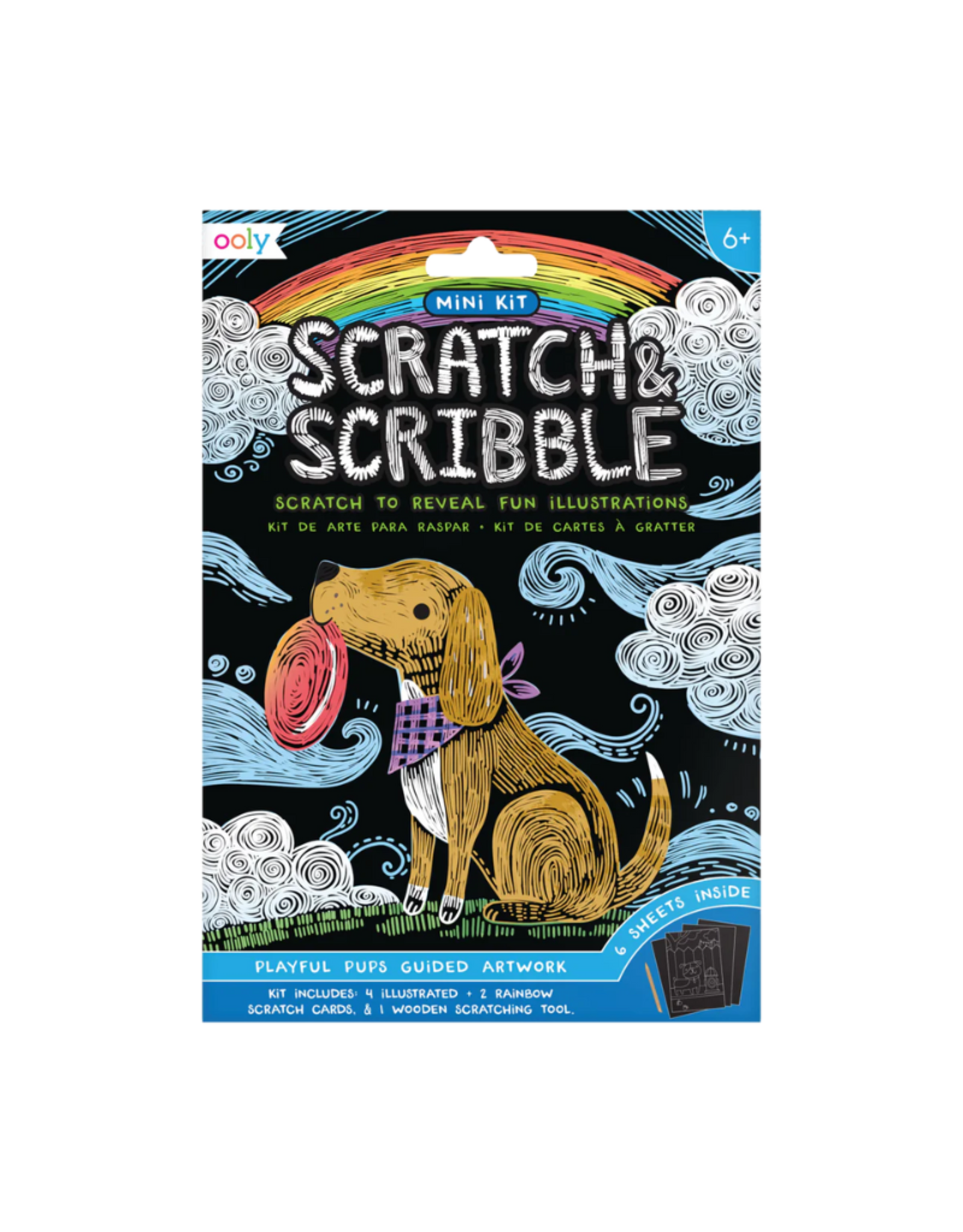 OOLY Scratch & Scribble: Mini Kit - Playful Pups (7pc Set)