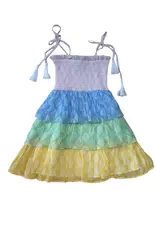 TukTuk Designs Smocked Bodice Tier Dress, Multi Block