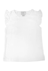 The Proper Peony White Pima Flutter Sleeve Shirt