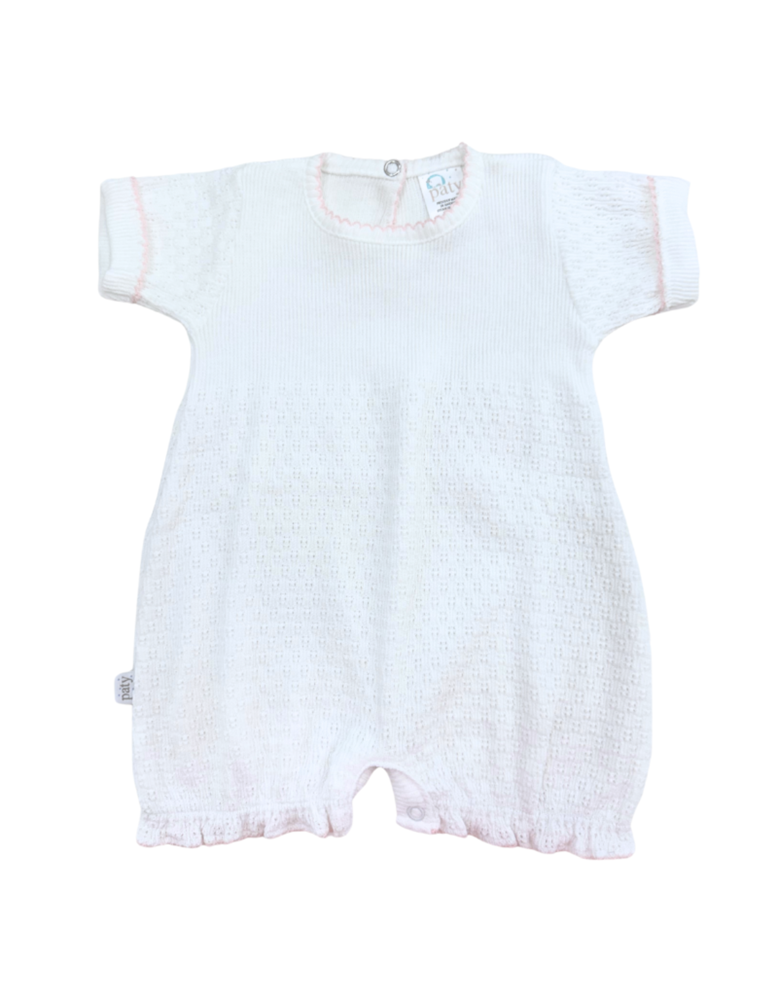 Paty SS Cuffed Gathered Bubble White/Pink