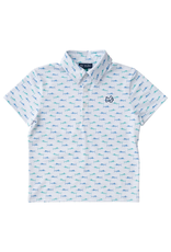 Prodoh SS Pro Performance Polo, Fish Print on White
