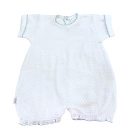 Paty SS Cuffed Gathered Bubble White/Blue