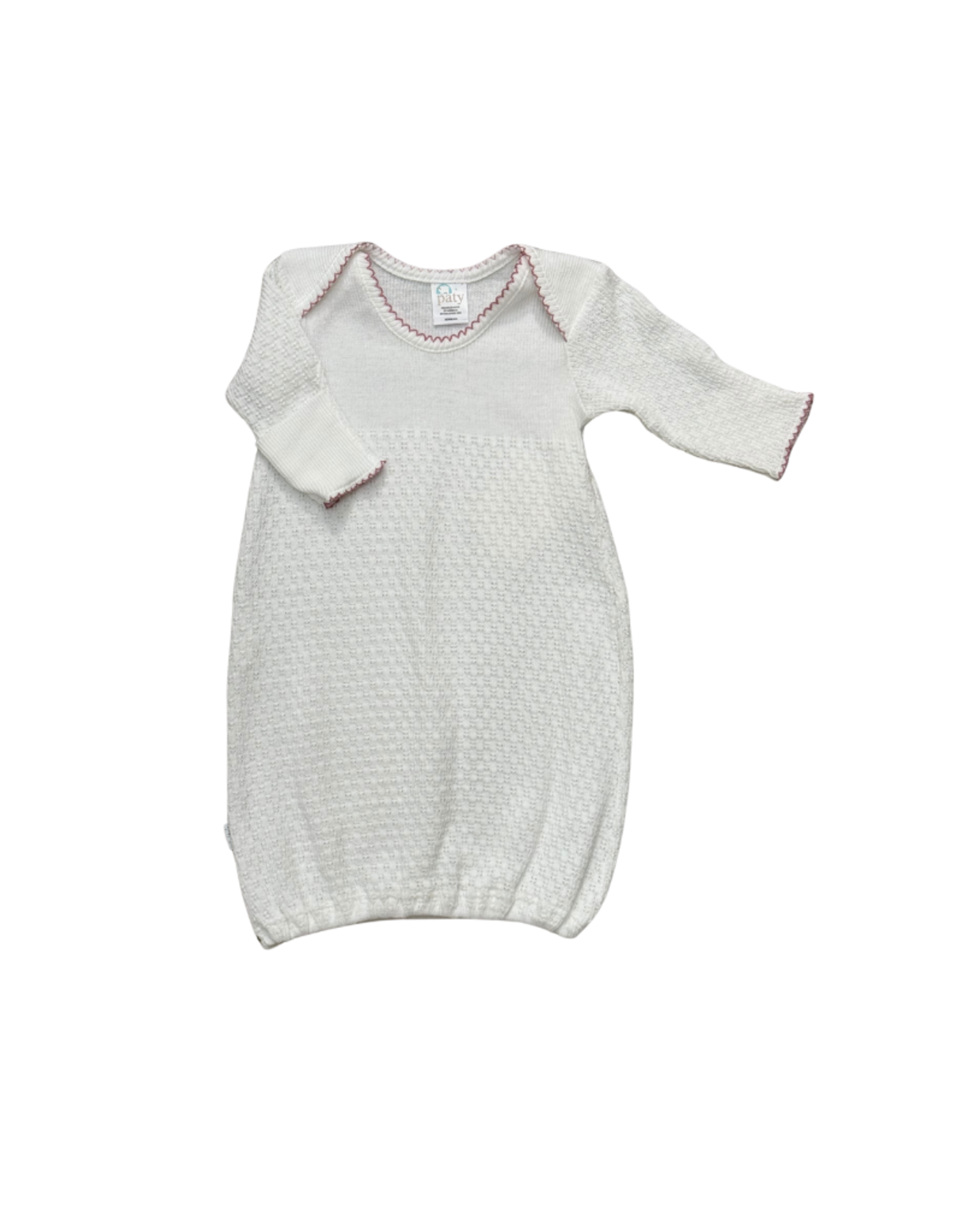Paty Paty Gown White w/ Mauve Trim