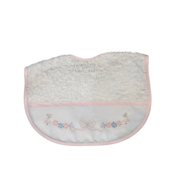 Auraluz Terry Cloth Bib with Bow Embroidery