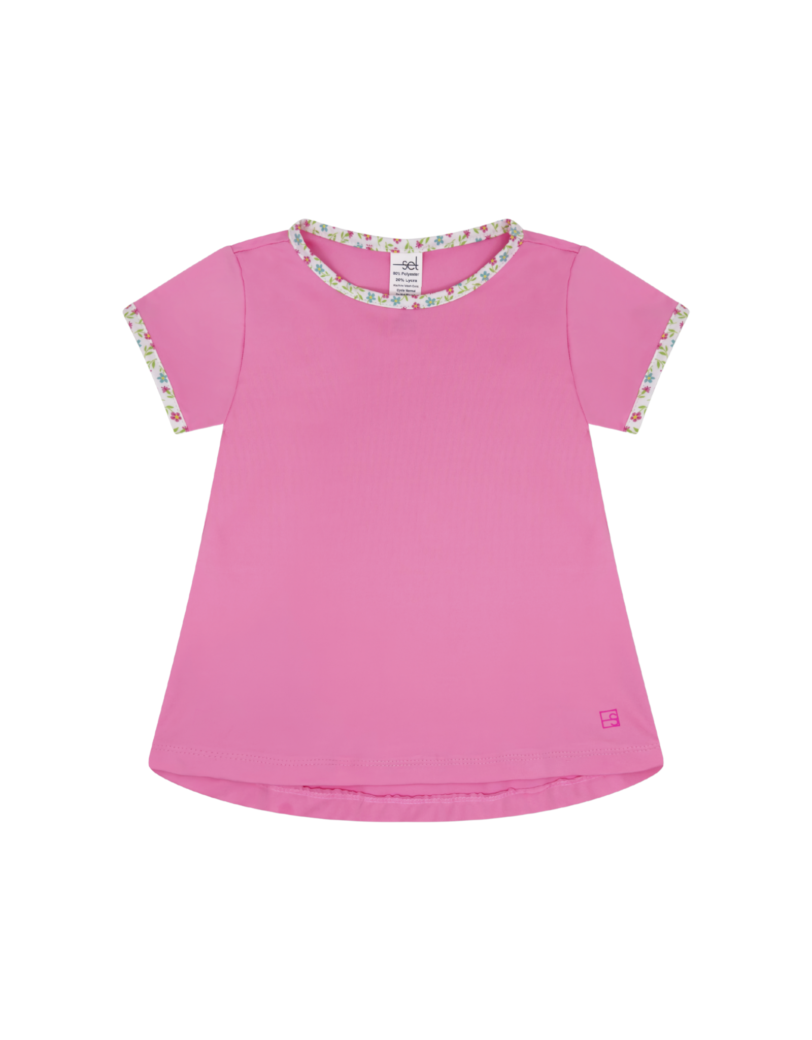 SET Bridget Basic Tee - Flamingo Pink w/ Petal Pop Trim