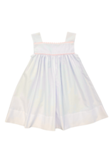 Auraluz White Sun Dress with Pink Ric Rac
