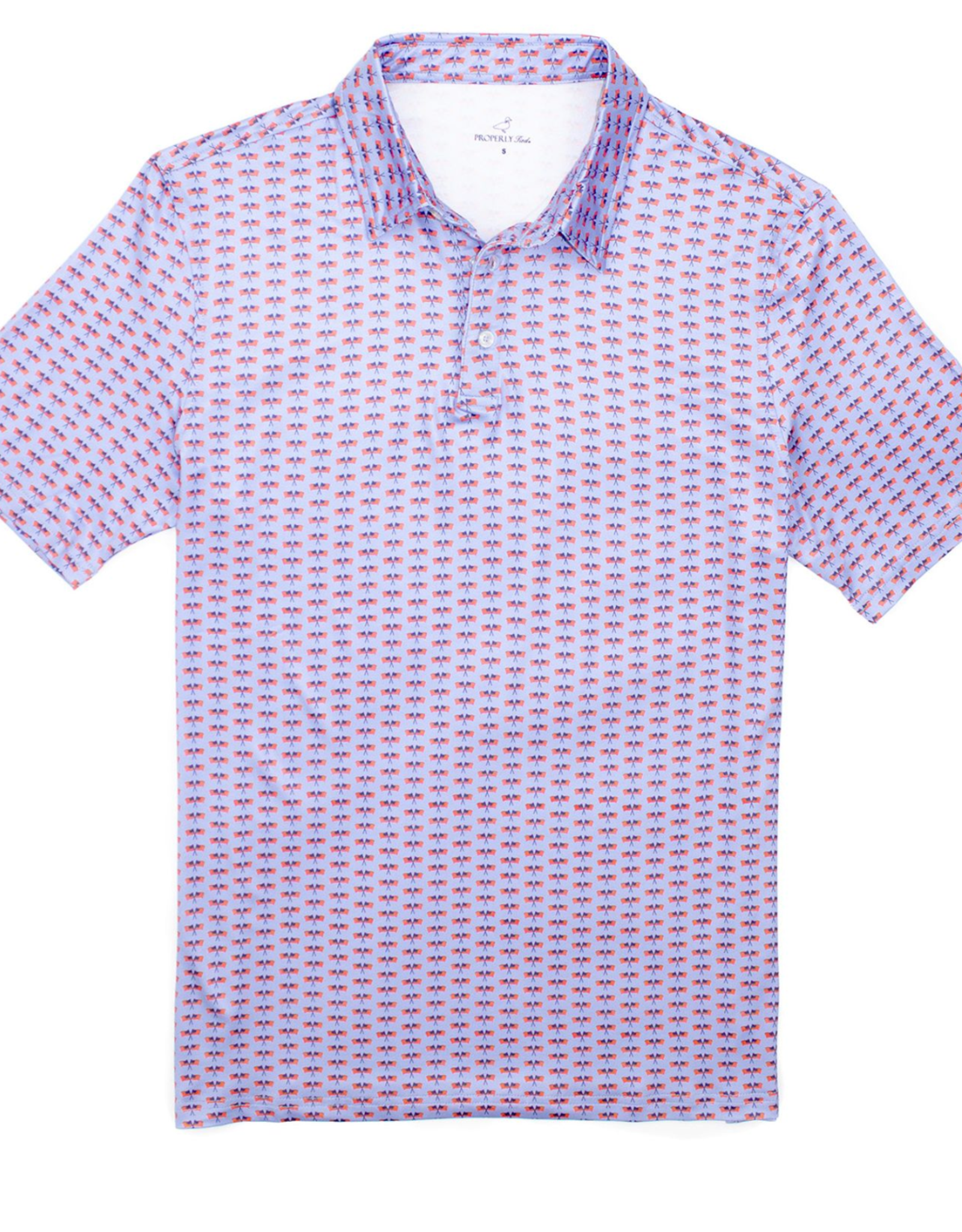 Properly Tied Inlet Polo Freedom Flag