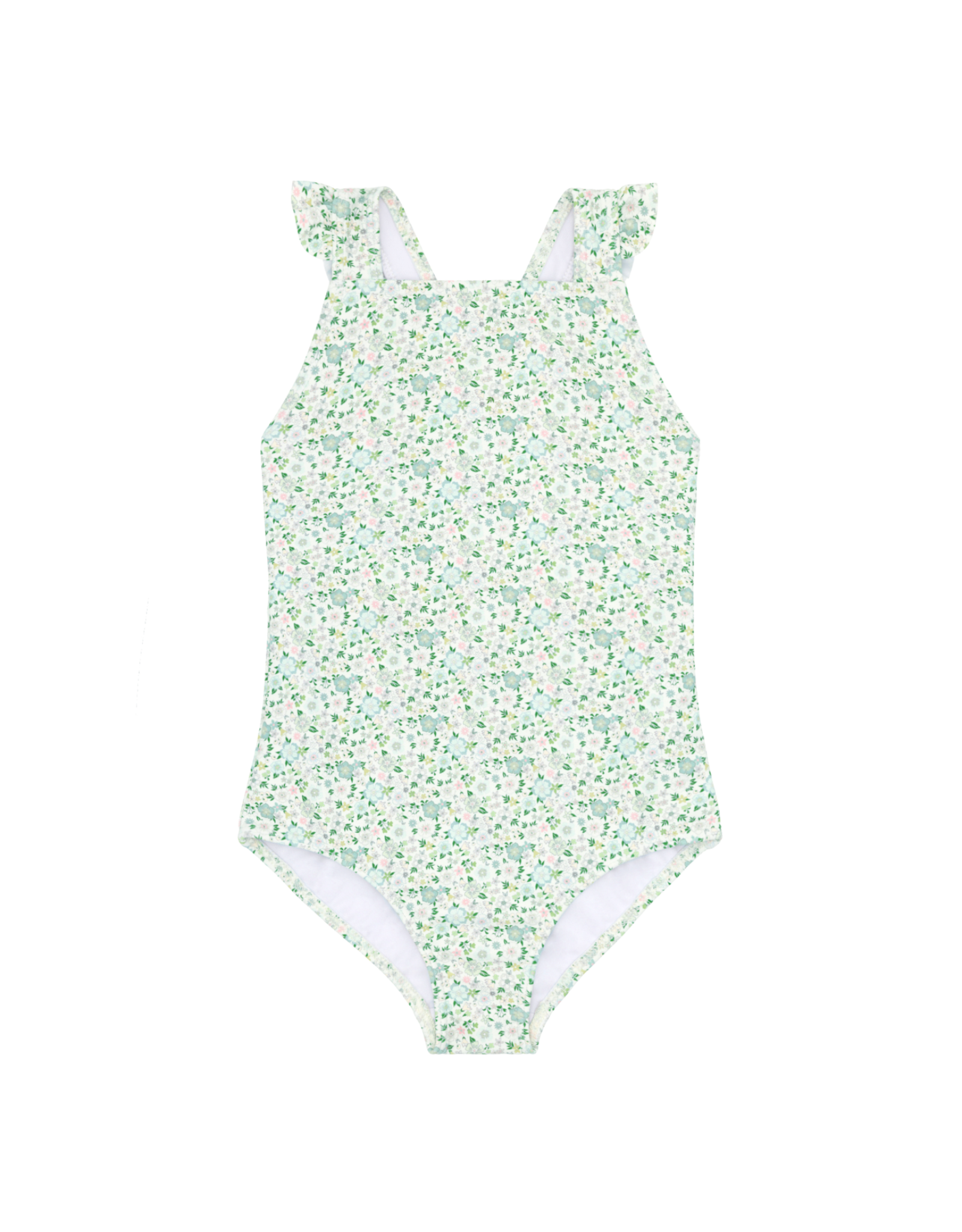 Minnow Girls Sea Marsh Floral Crossover One Piece