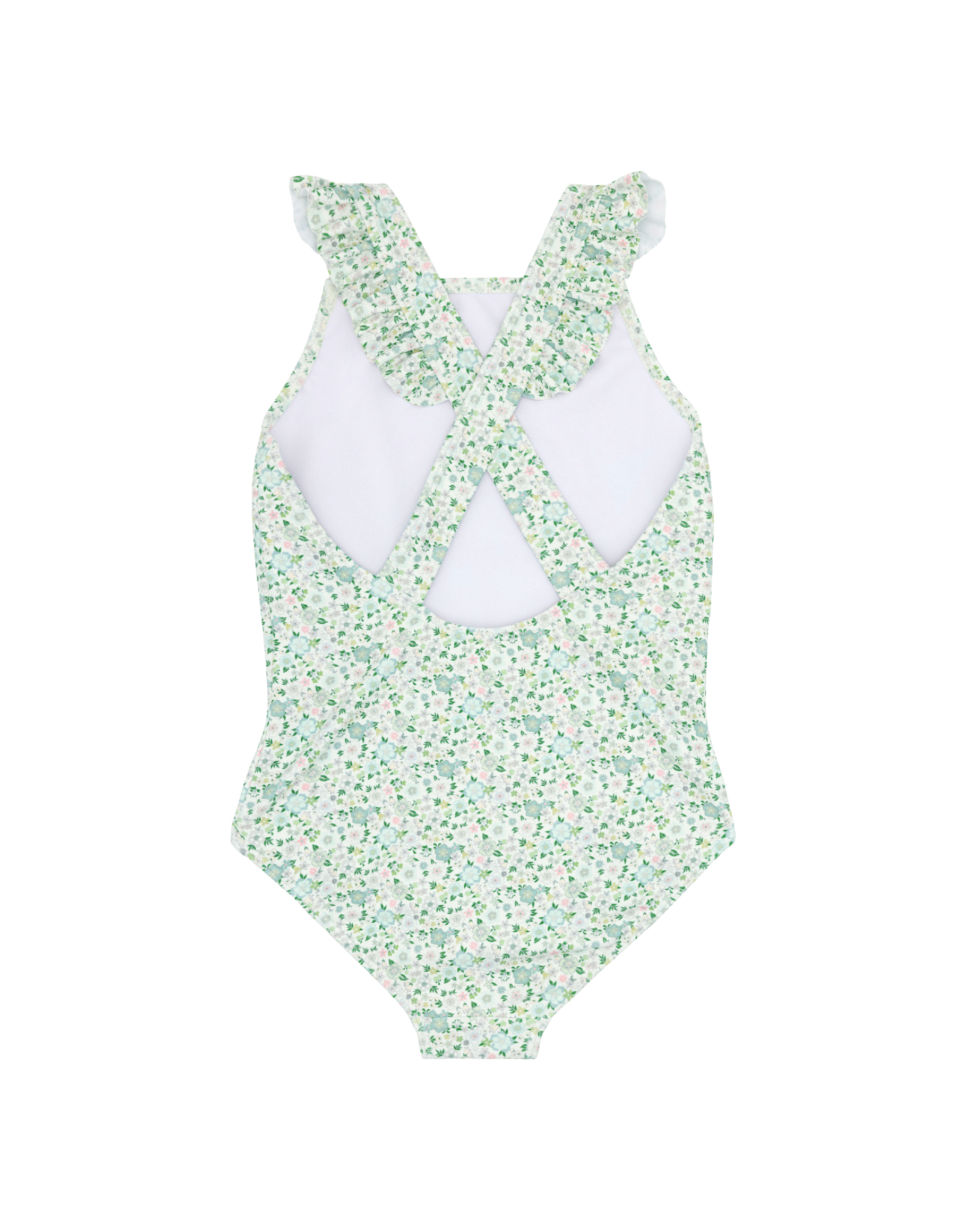 Minnow Girls Sea Marsh Floral Crossover One Piece