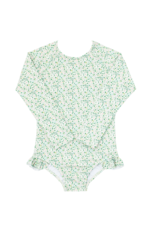 Minnow Girls Sea Marsh Floral Rashguard One Piece