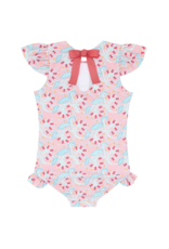 Minnow Girls Bluebells Ruffle Cup Sleeve Rashguard One Piece