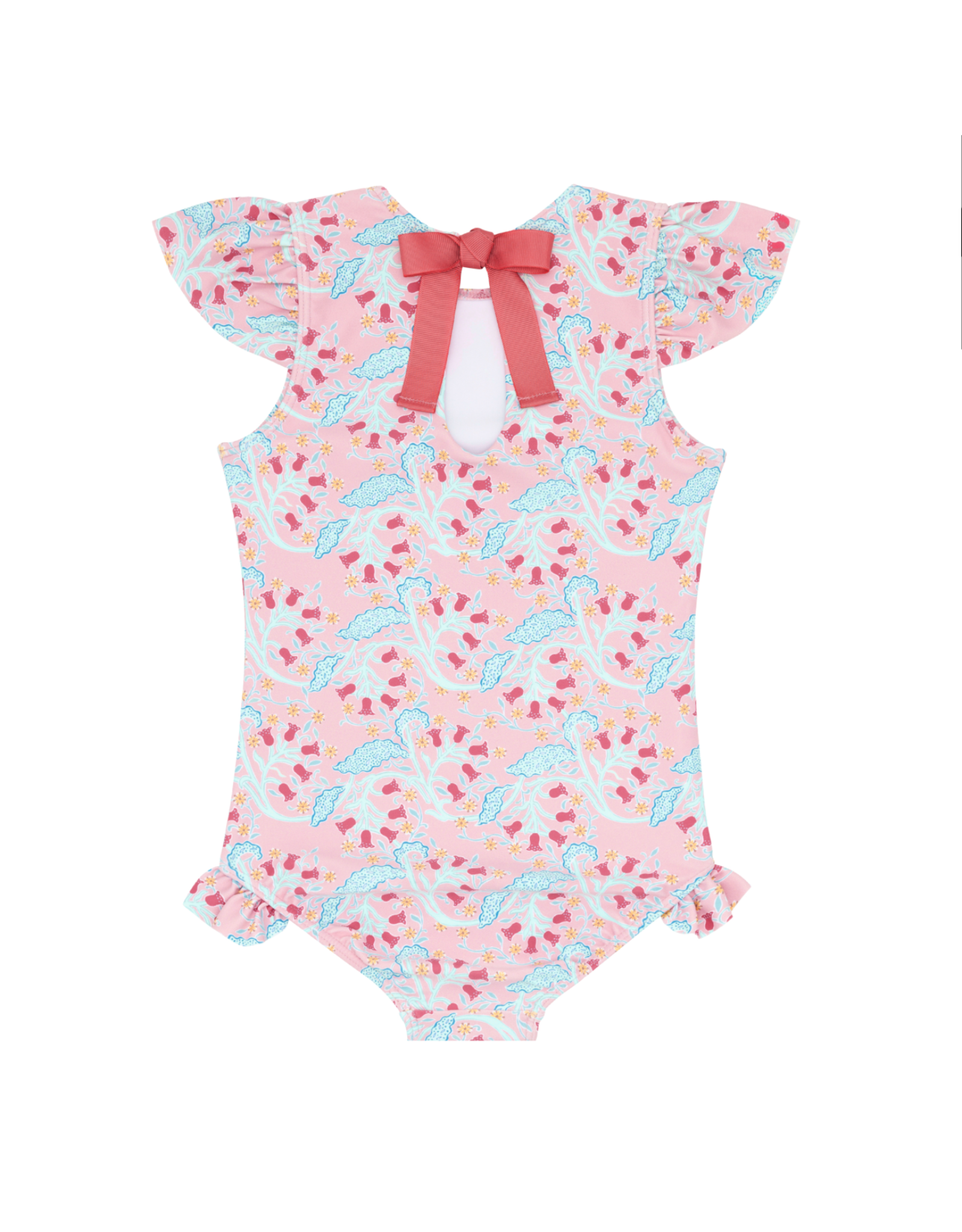 Minnow Girls Bluebells Ruffle Cup Sleeve Rashguard One Piece