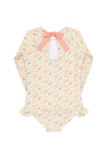 Minnow Girls Marigold Floral Rashguard One Piece