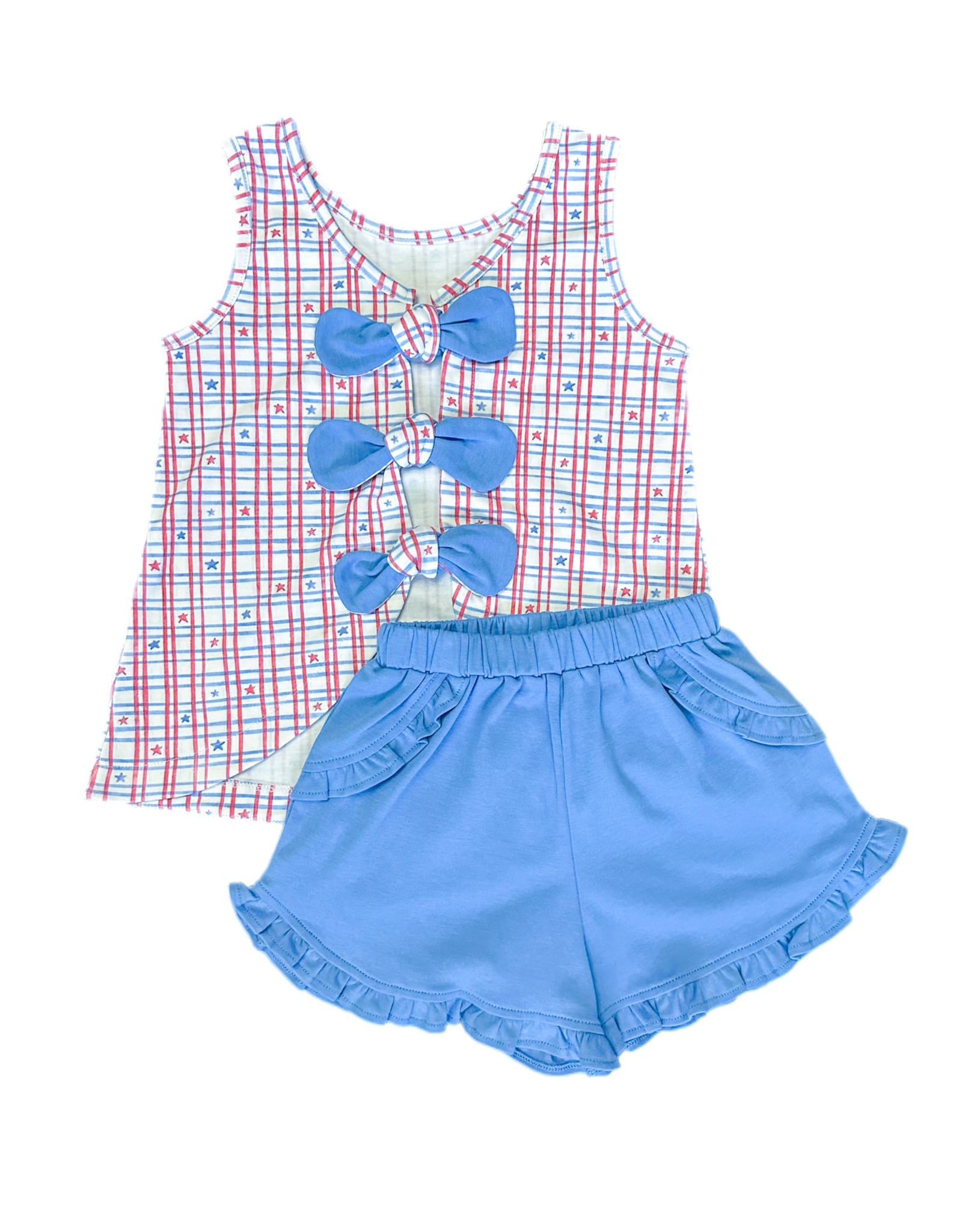 James and Lottie Kinley Bloomer Set, Patriotic Knit