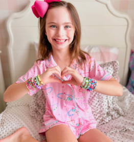 Be Elizabeth Pima Button Up BE Lounge Set, Friendship Bracelet
