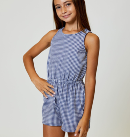 Design History Navy Gingham Romper