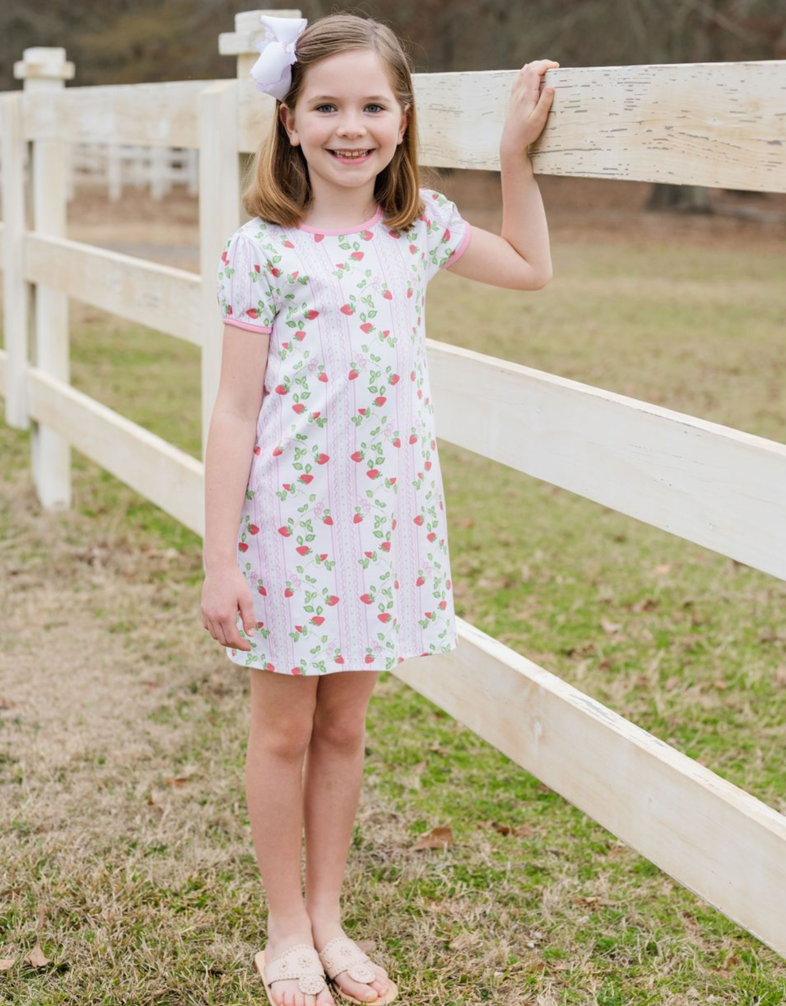 James and Lottie Strawberry Play Dress, Berry Sweet