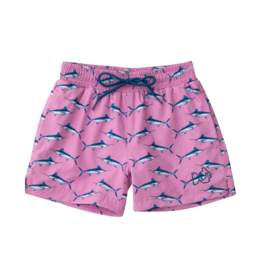 Prodoh Boogie Board Swim Trunk, Fuchsia Pink Marlin Print  XS (7/8)