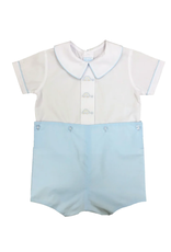 Auraluz Blue and White Boysuit w/ Cars