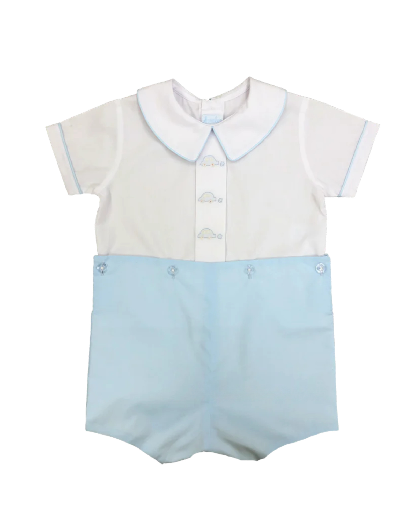 Auraluz Blue and White Boysuit w/ Cars