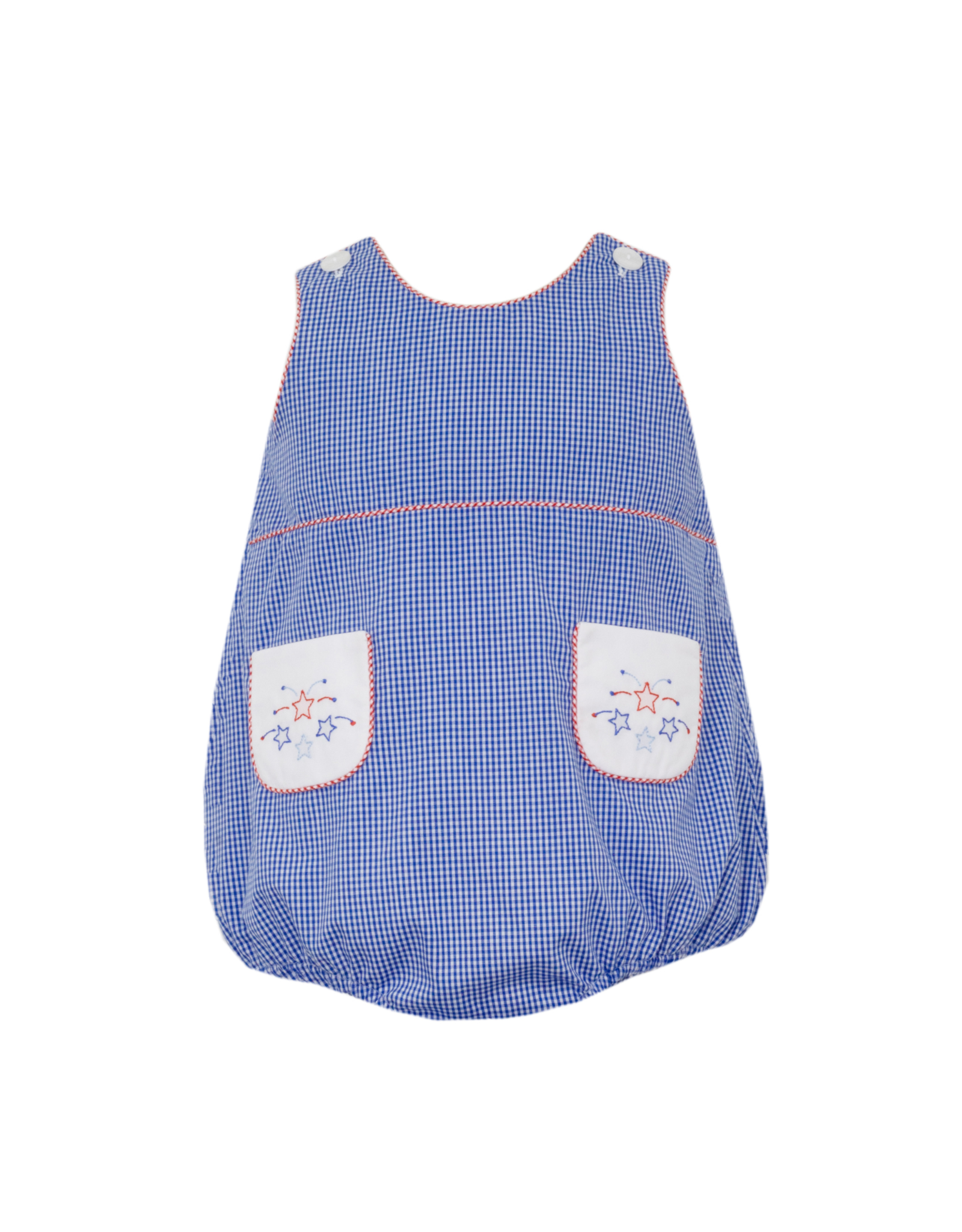 Anavini Blue Microcheck Bubble with Pockets, Stars