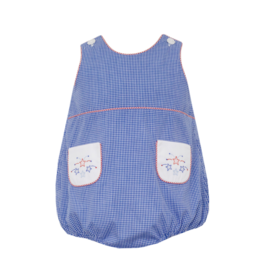 Anavini Blue Microcheck Bubble with Pockets, Stars