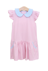 Trotter Street Kids Genevieve Dress Lt. Pink Stripe/Blue