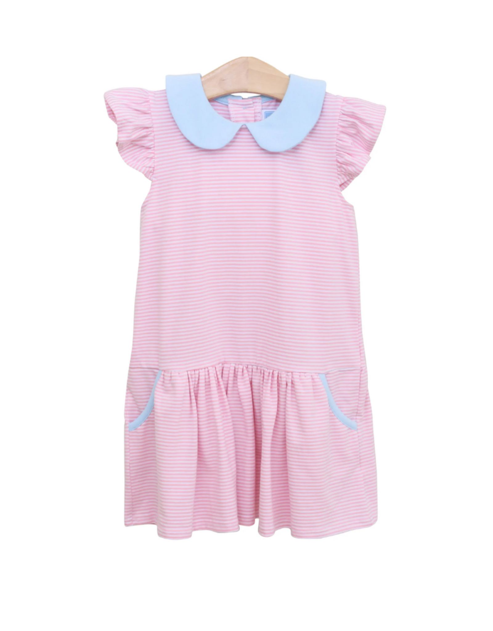 Trotter Street Kids Genevieve Dress Lt. Pink Stripe/Blue