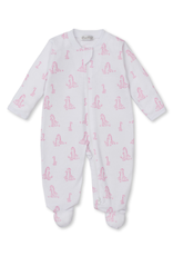 Kissy Kissy Giraffe Grace Printed Zipper Footie, Pink