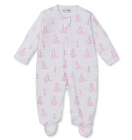 Kissy Kissy Giraffe Grace Printed Zipper Footie, Pink