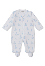 Kissy Kissy Giraffe Grace Printed Zipper Footie, Light Blue