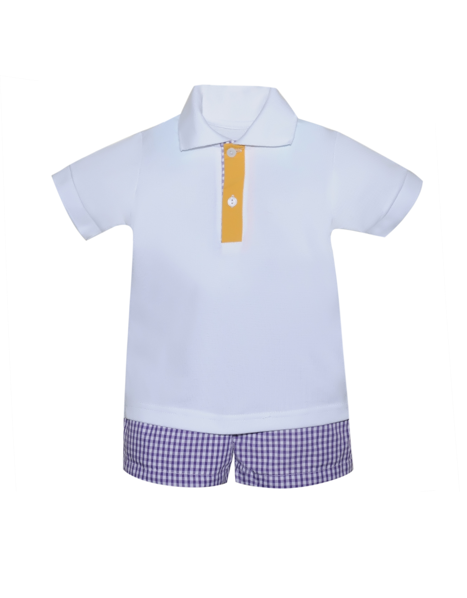 Southern Saturday Purple/Gold Polo Short Set
