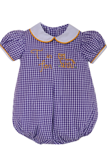 Southern Saturday T is for Tiger Girl Bubble, Purple Gingham