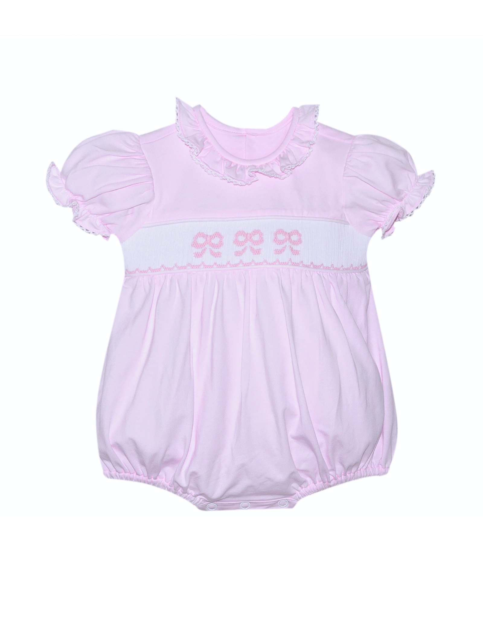Baby Sen Pink Bryn Bubble, Smocked Bows