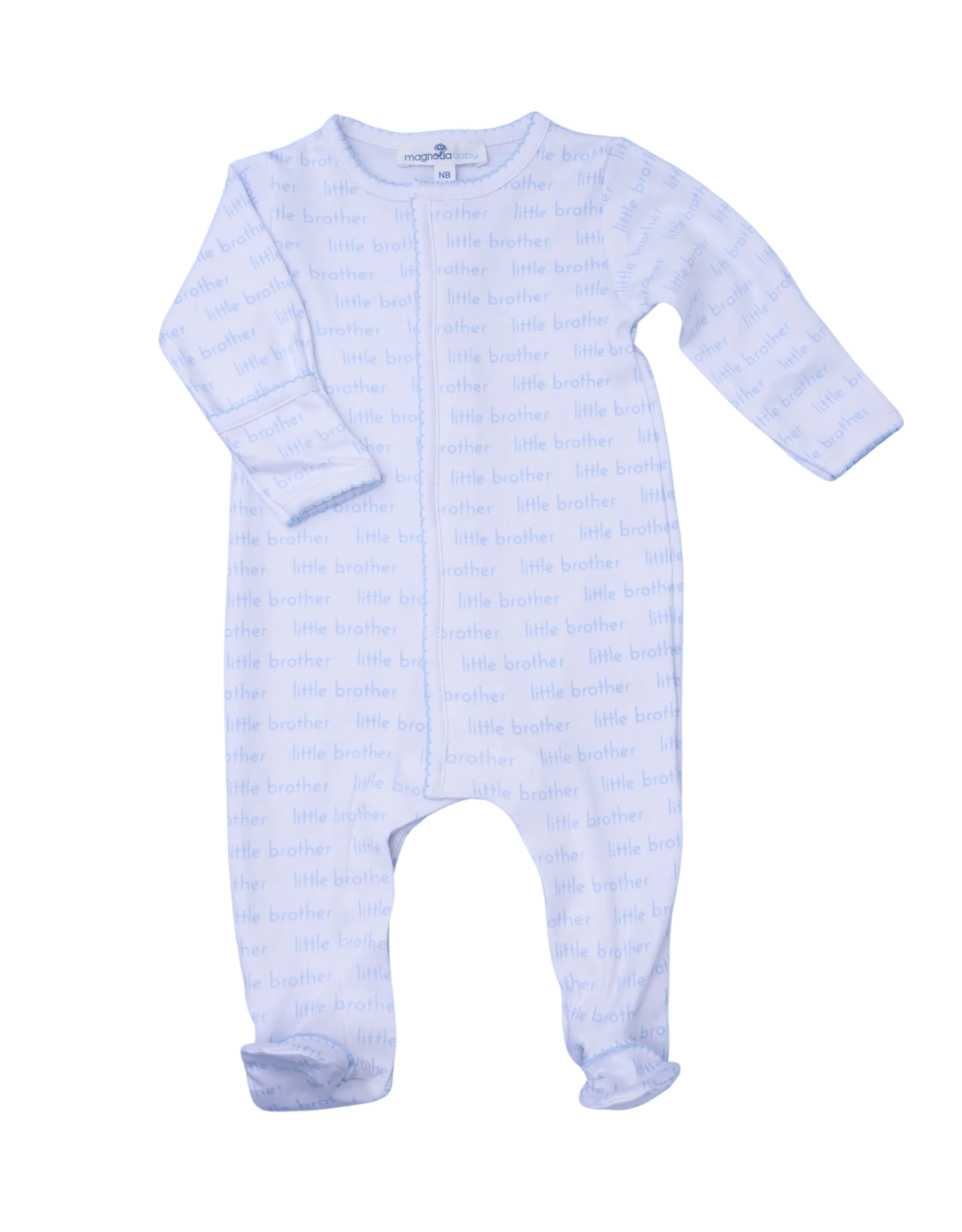 Magnolia Baby Little Brother SS25 Printed Zipper Footie