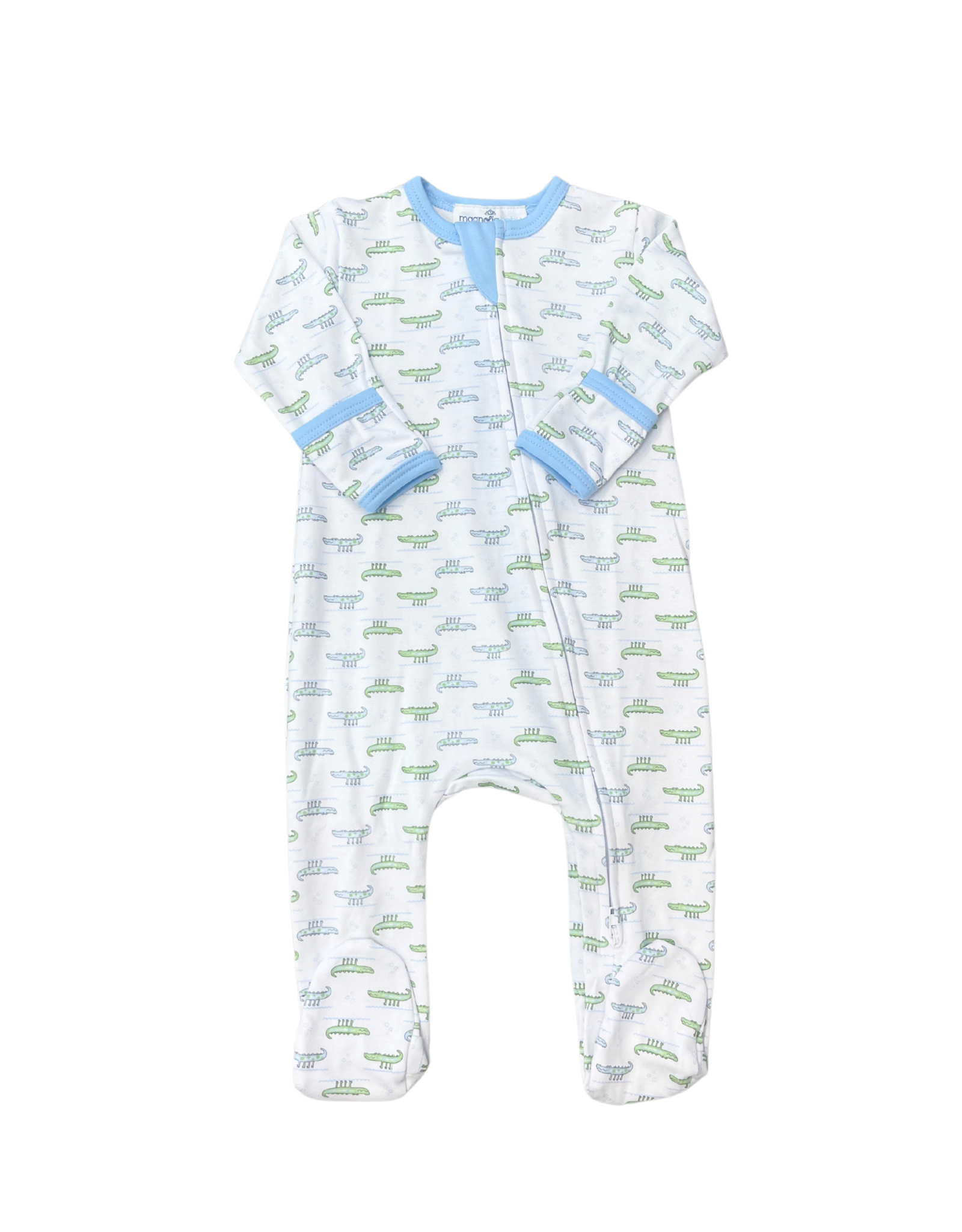 Magnolia Baby Alligator Pie Printed Zipper Footie
