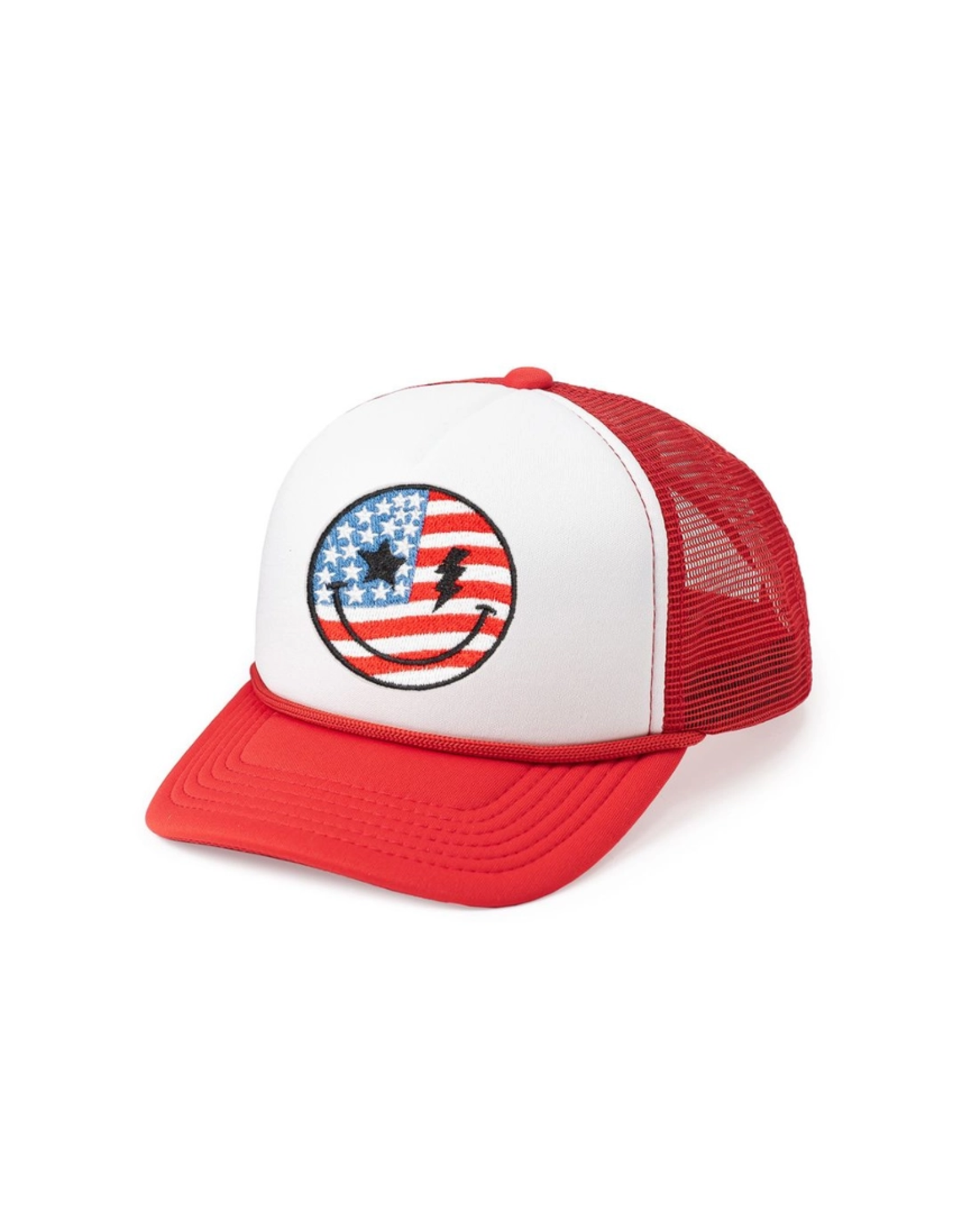 Sweet Wink Patriotic Smiley Patch Trucker Hat